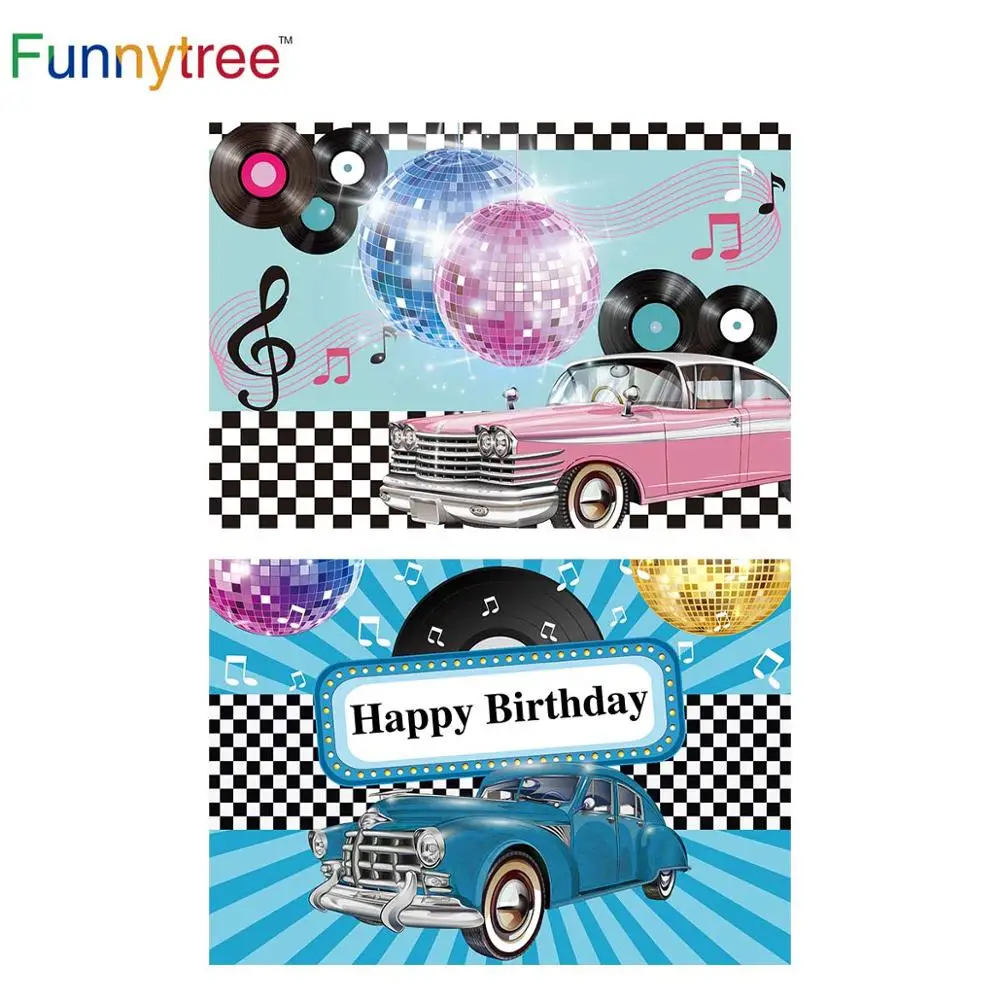 Фон для фотосъемки с изображением роскошного автомобиля дискотеки 90|Фон