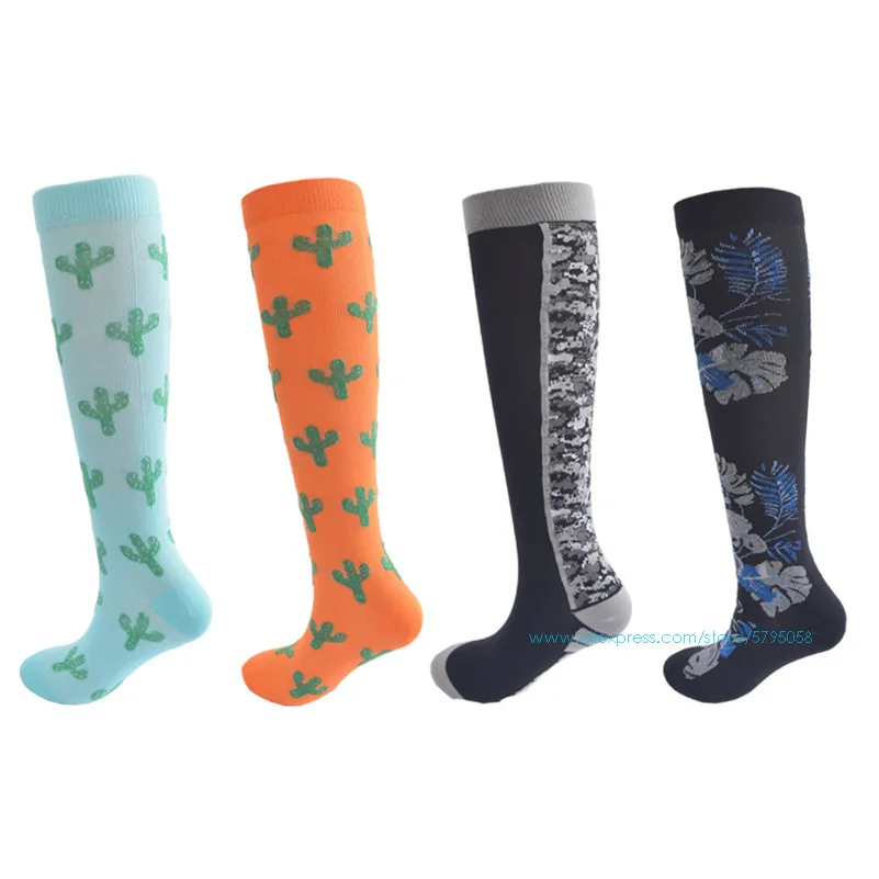 Women Boot Socks Compression Long Sock for Men &amp Hiking Sports Crew 3Pairs/Lot | Женская одежда