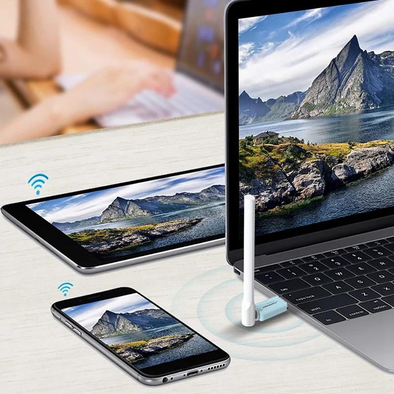 

821AC Wireless Network Card USB Driver-Free 600Mbps Dual-Band Antenna Wifi Receiver Network Card