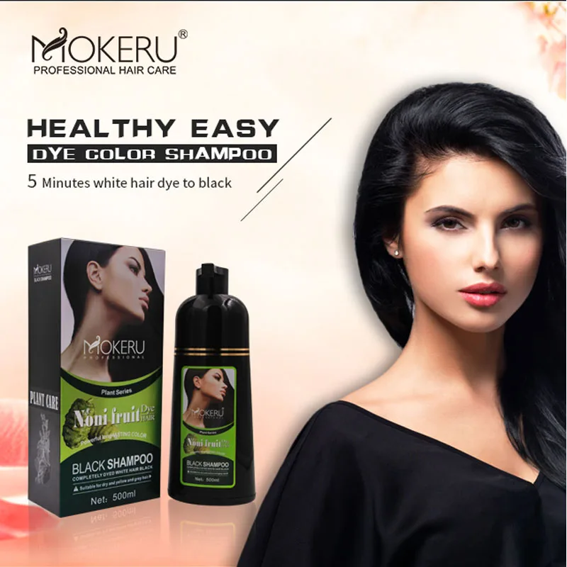 

Mokeru Permanent Black Hair Dye Shampoo Ammonia-fre Black Color Shampoo Completely Dyed White Hair To Black Long Lasting