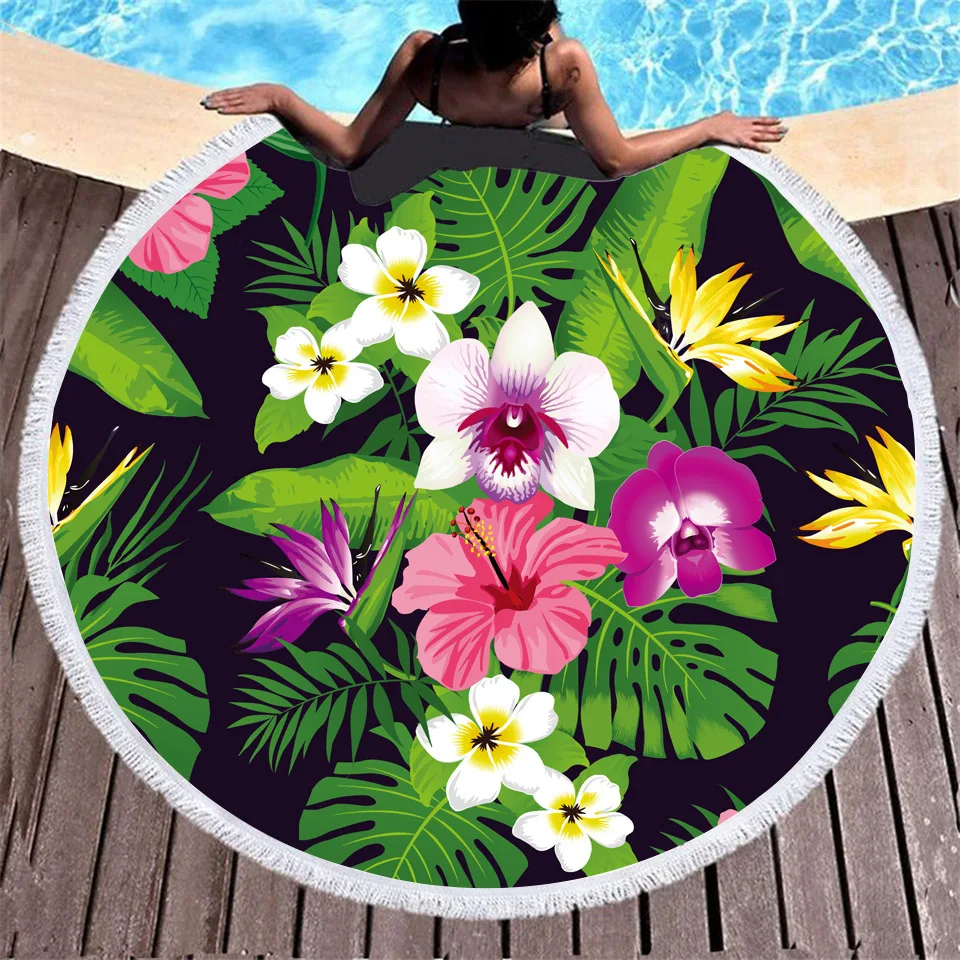 Новое летнее круглое мягкое пляжное полотенце с цифровым принтом ананасов и