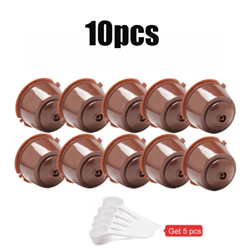 

2/4 pcs/Packed Refillable Reusable Refill Capsule Pods For Nescafe Dolce Gusto Machine Coffee Capsule Pod Cup Brown Color