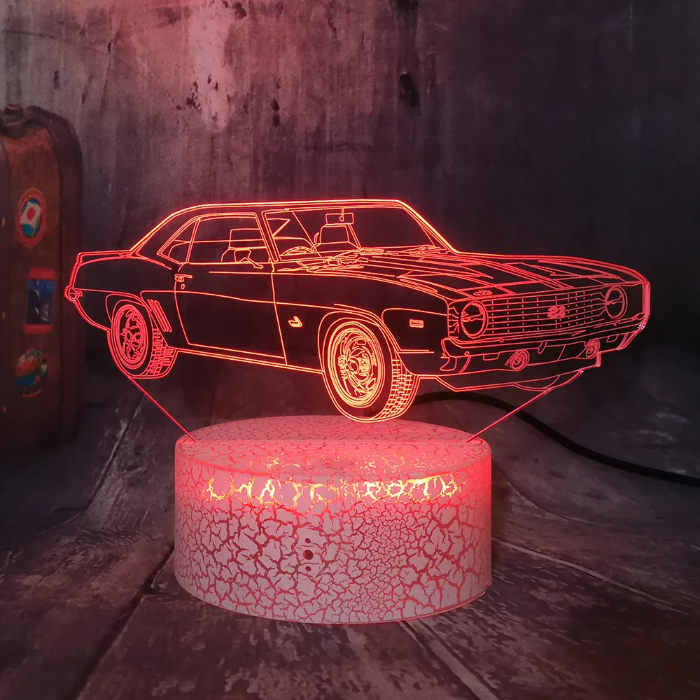 Современный крутой транспортный автомобильный 3D светодиодный хрустящий белый