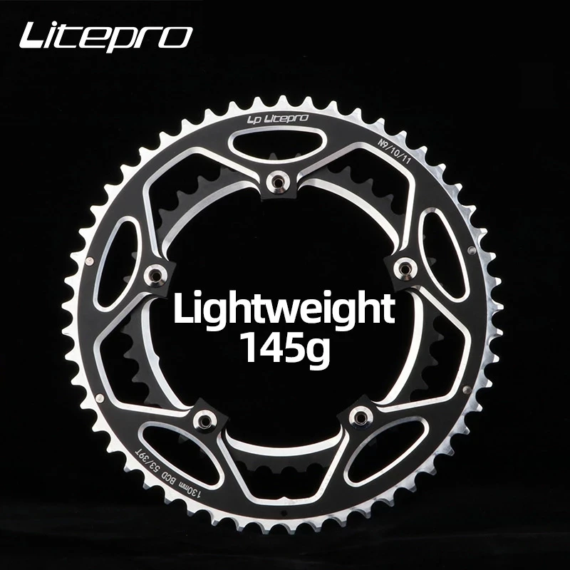 Litepro 130BCD 53t -39t Bicycle Chainring Double Round Aluminum Alloy Dual Chain Ring for Road / Folding Bike 9 10 11 speeds | Спорт и