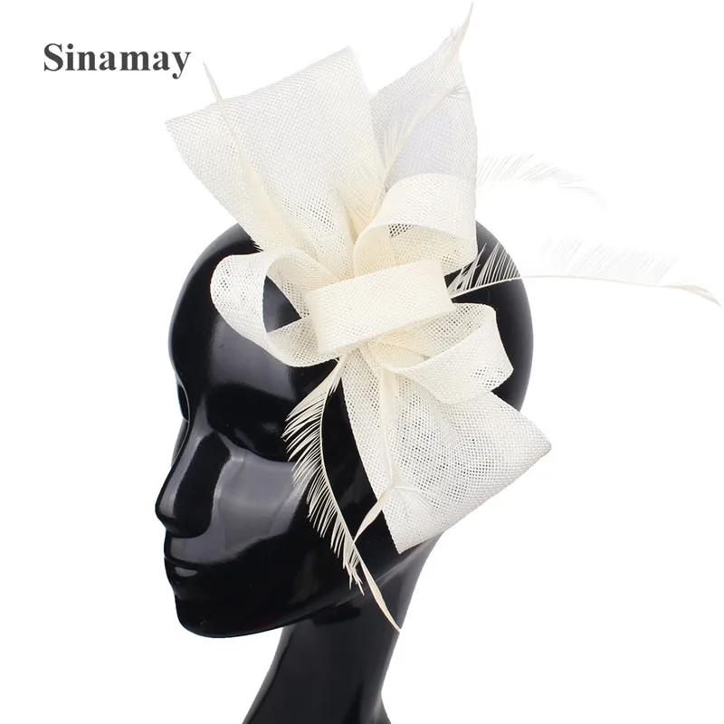 Заколка для волос с перьями Женская Свадебный зажим Вуалетка церкви вечеринок