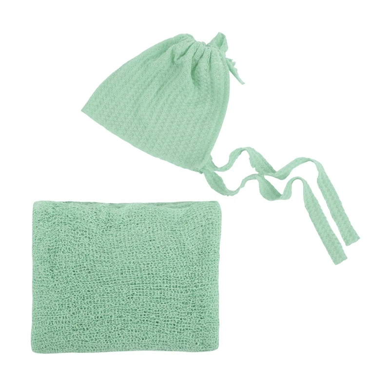 

2021 New 2 Pcs Newborn Scarf Hat Photography Suit Record the Unforgettable Moments of Baby Growth for Keep Good Memories