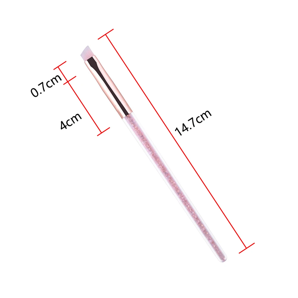 1 шт. профессиональная кисть для бровей розовая/Золотая угловая