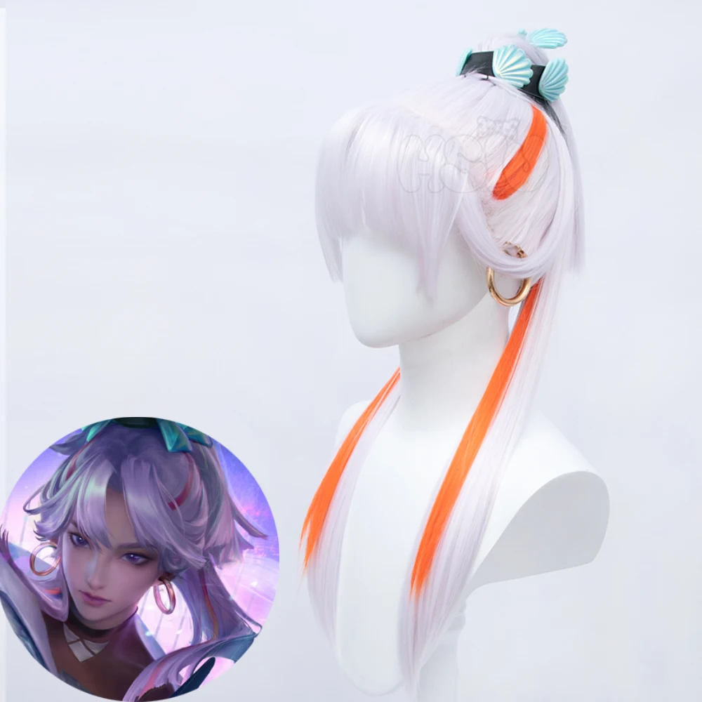 

Game King of Glory Game skin Shangguan Wan'er silver single ponytail hair Fiber synthetic wig