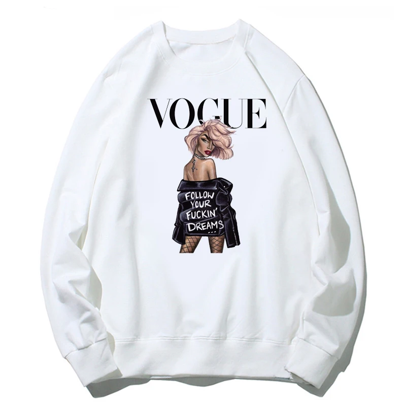 Женские толстовки с графическим принтом забавная принцесса Vogue Harajuku Kawaii