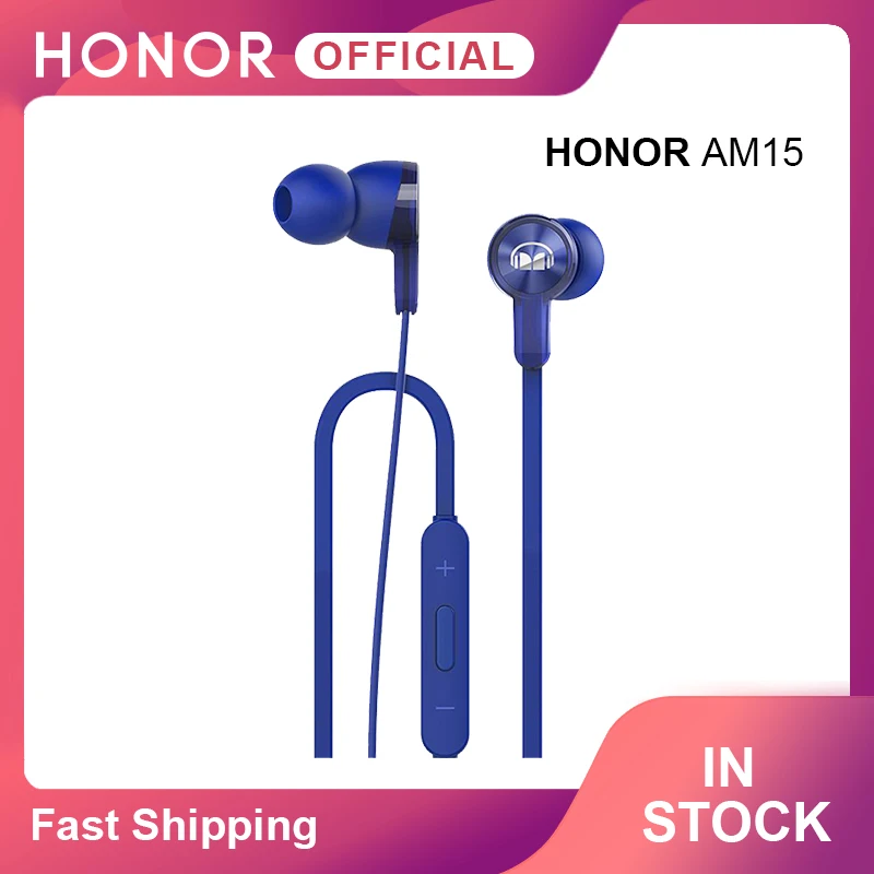 Оригинальные наушники вкладыши Honor AM15 3 5 мм с Huawei Histen и микрофоном для 9X 20
