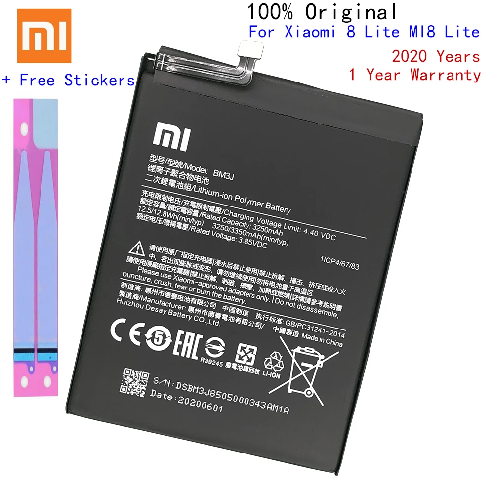 Xiao Mi Оригинальный аккумулятор для телефона BM3J Xiaomi 8 Lite MI8 высокоемкий полимерный