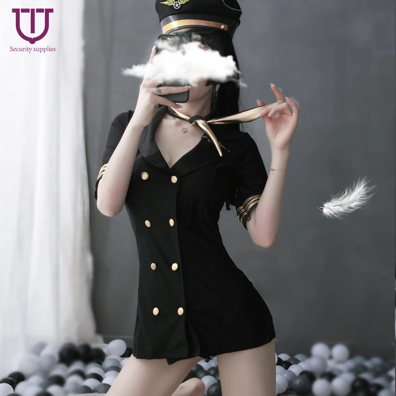 Сексуальная стюардесса бэйбидолл глубокий V образный вырез сексуальная униформа