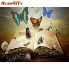 Алмазная 5D картина RUOPOTY в виде бабочки, распродажа, алмазная вышивка, пейзаж, мозаика, вышивка крестиком, Новое поступление, домашний декор