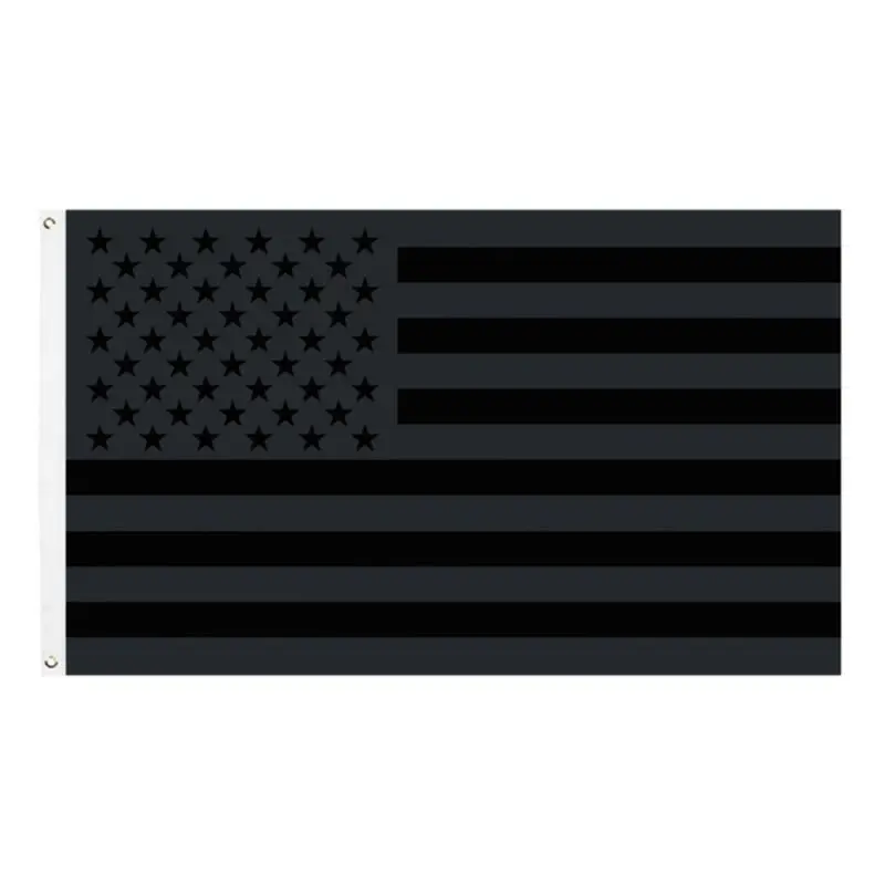 Полностью черный американский флаг 3x5 для улицы и помещений-двусторонняя