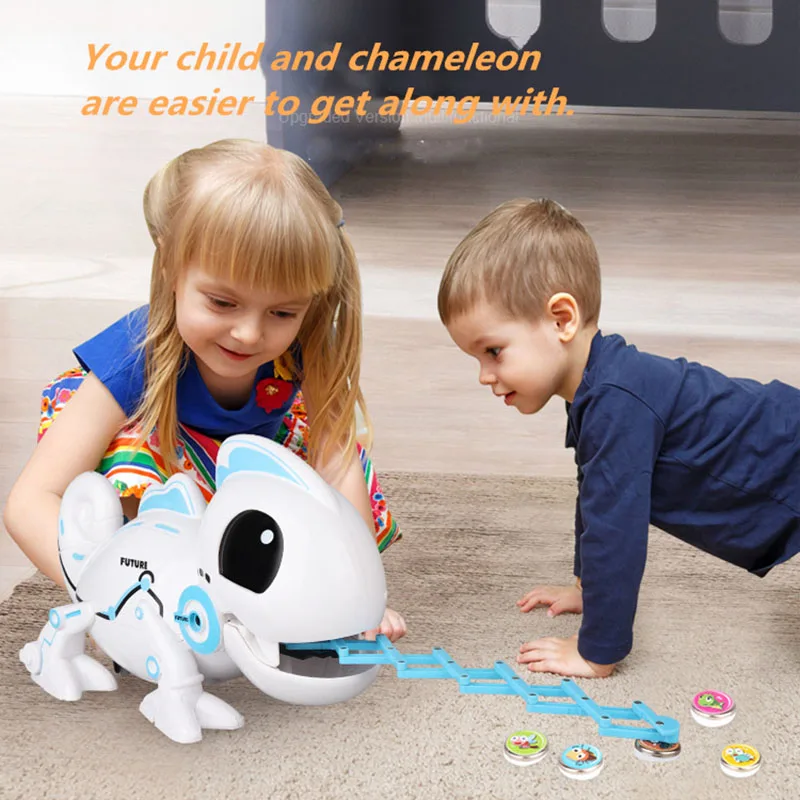 RC робот игрушки Хамелеон Pet сменный светильник электронная модель животное интеллектуальный пульт дистанционного управления робот игрушка рождественские подарки 2.4CHz