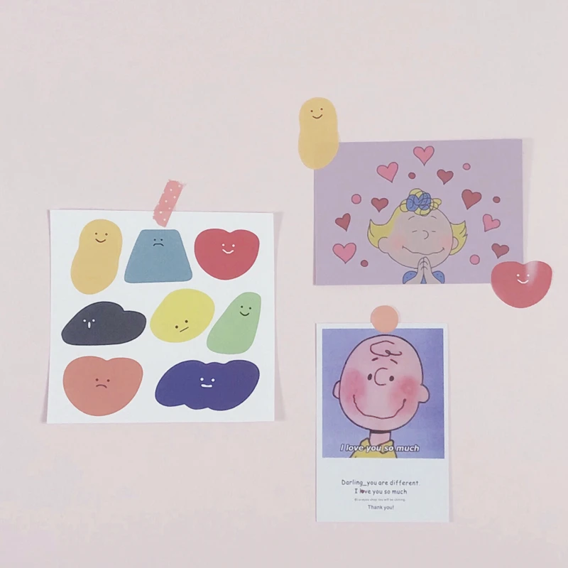 8 шт./лот мультяшный милый корейский стиль Ins Сердце Улыбка облако стикер DIY