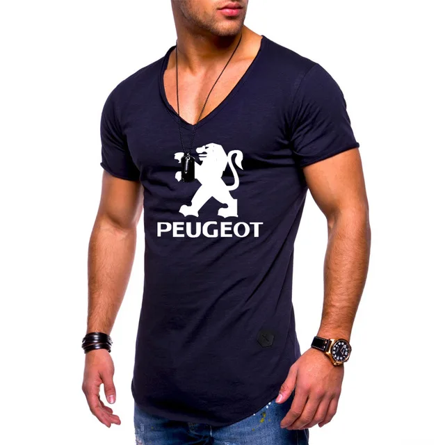 Футболка мужская летняя однотонная с коротким рукавом и V образным