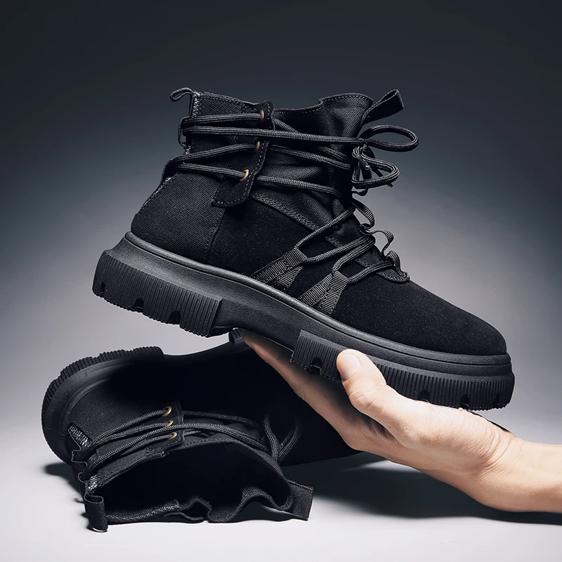 Новые мужские ботинки 2019 г. Теплые зимние на меху рабочая обувь мужская модные