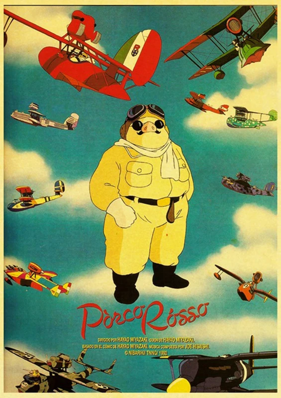 Аниме Ретро плакаты Hayao Miyazaki крафт-бумага Высококачественная картина для