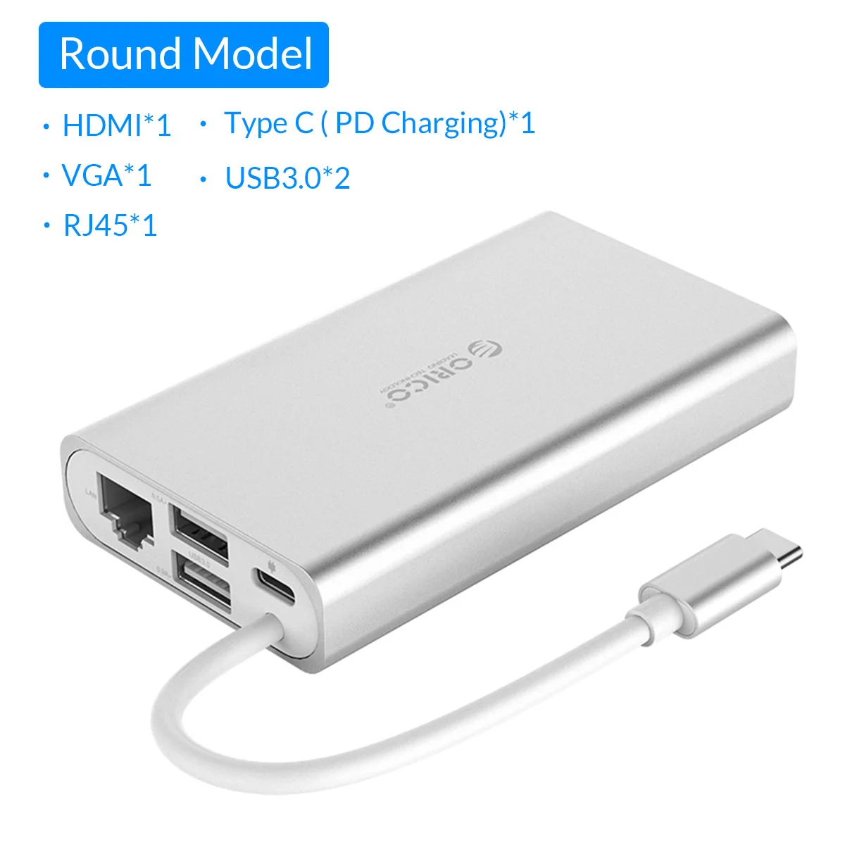 ORICO usb-хаб type C концентратор USB 3,0 type-C HDMI PD адаптер для док-станции Macbox 4K 5 Гбит/с высокоскоростной USB C концентратор