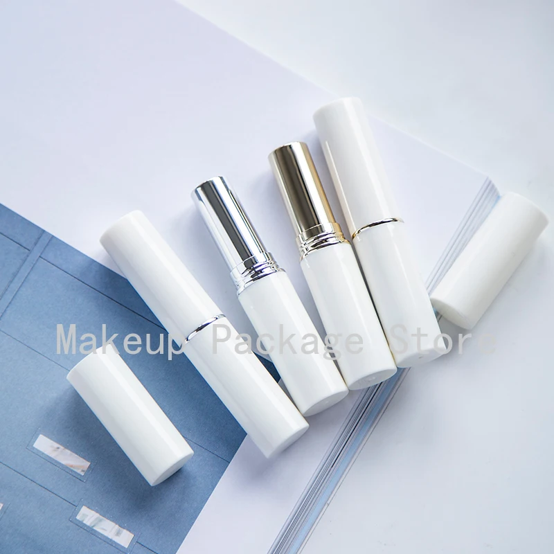 

10/30/50pcs Empty White Gold Silver Round Direct Hot Filling Lipstick Tube Lip Balm Container Lipstick Shell Packaging Homemade