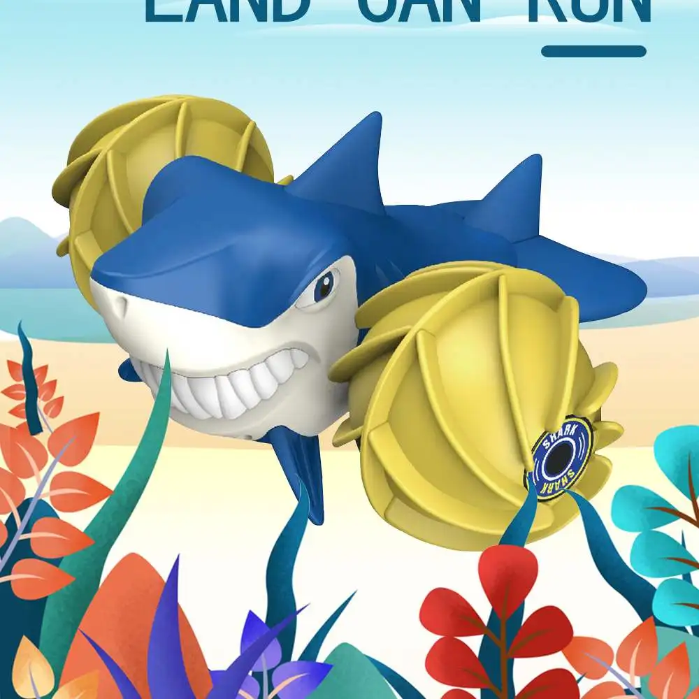 1/16 2 4G Водонепроницаемая радиоуправляемая лодка с акулой и морем