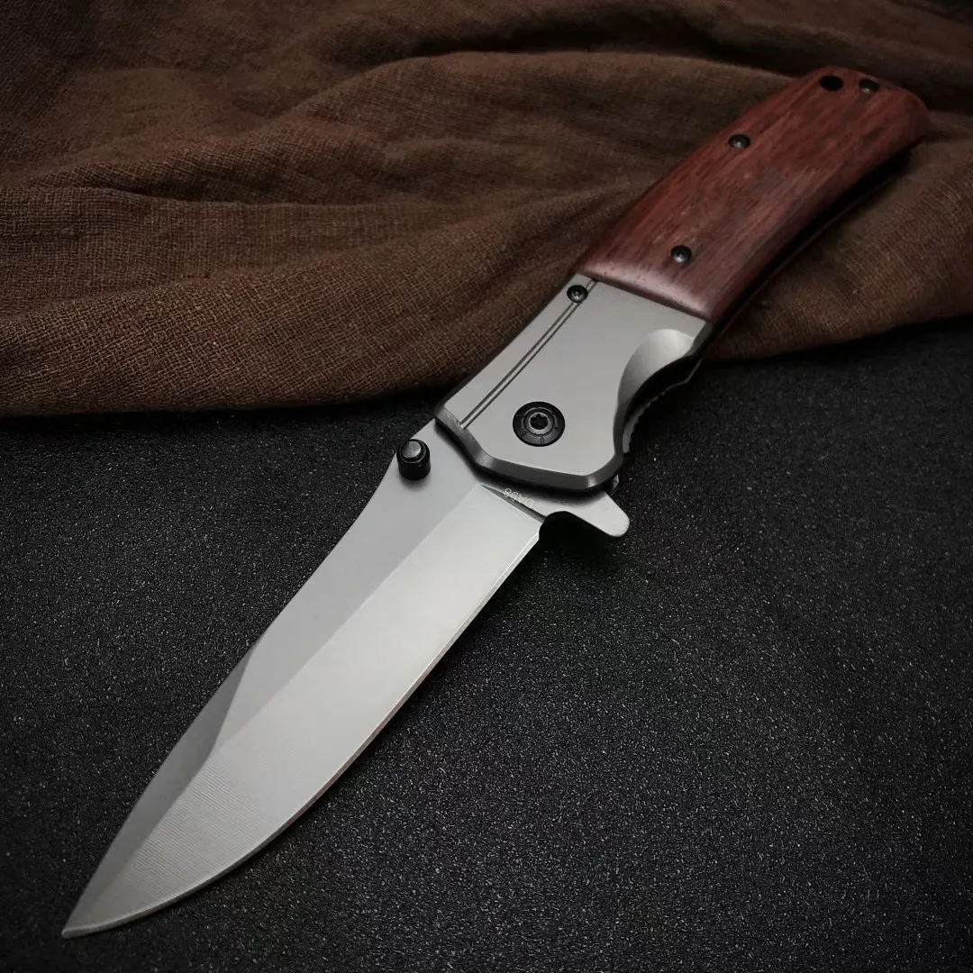 

DA98 Pocket Folding Knife EDC High Quality Portable 440 Blade Steel Wood Handle Tactical Knife Camping Survival Knife Hunting