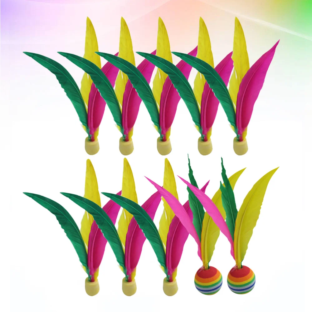 

10 PCS Board Badminton Three Feathers Balls Outdoor Shuttlecock for Beach Kids Children