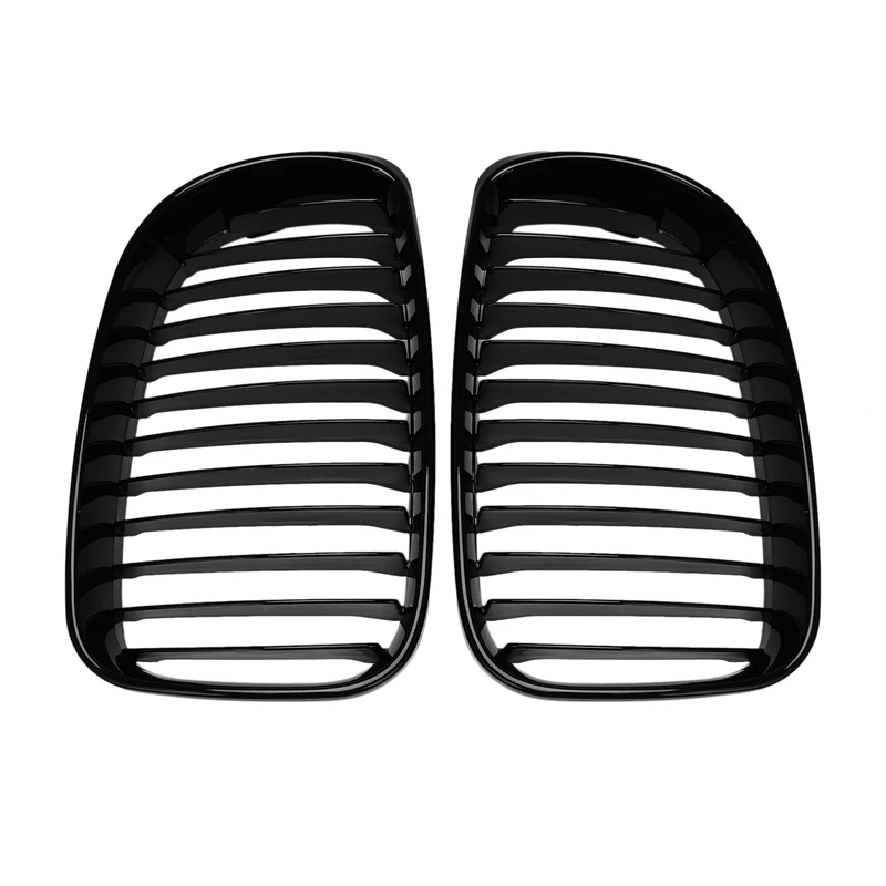 

for BMW 1 SERIES E81 E82 E87 E88 2D 4D 2007 2008 2009 2010 2011 Pair ABS Side Gloss Black Front Kidney Grilles