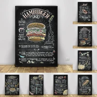 burger hot dog kitchen internet cafe cafe western restaurant canvas painting posters prints wall art pictures for living room