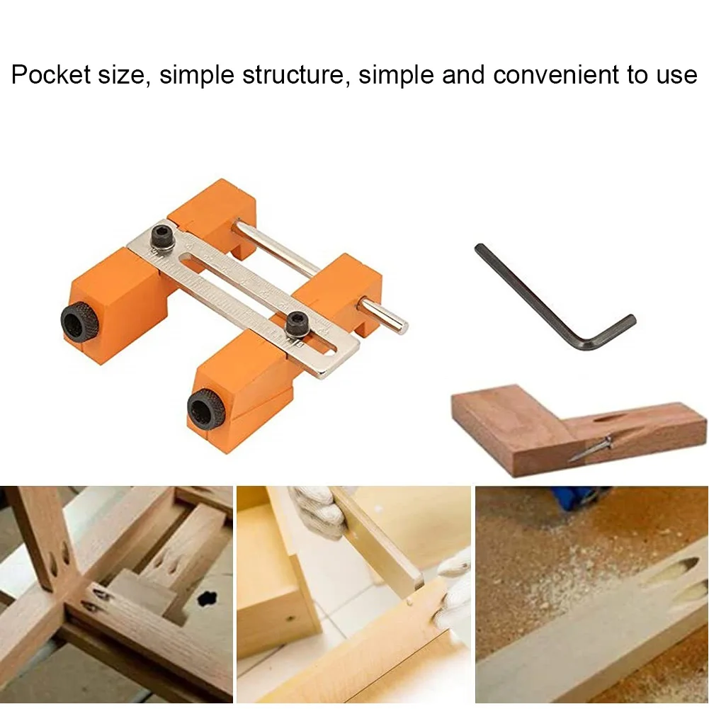

Oblique Hole Guide Locator Adjustable Woodworking Hole Drilling Positioner Tool 9.5mm Can Adjust The Scale Fast Clamping