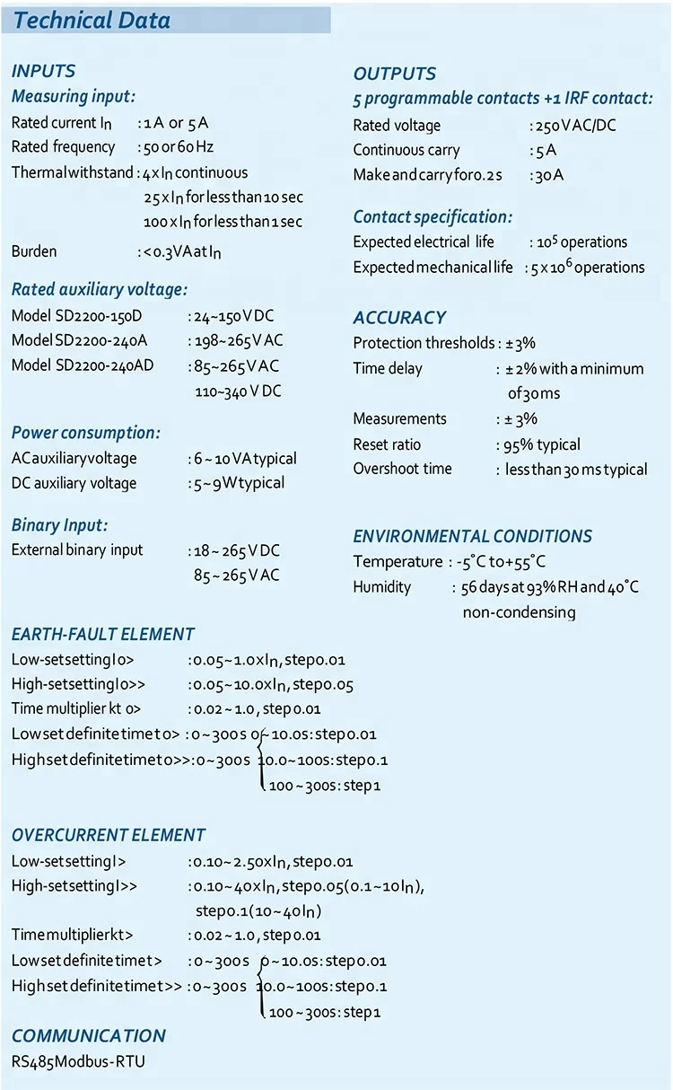 

Brand High Power Hot selling DC-AC Three-phase solid state overcurrent earth-fault relay