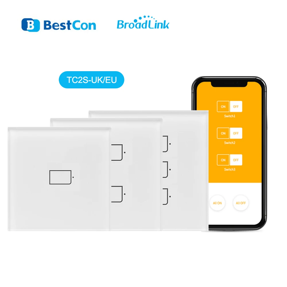 Умный настенный светильник ель Broadlink BestCon TC2S UK/EU 2 Gang дистанционное управление