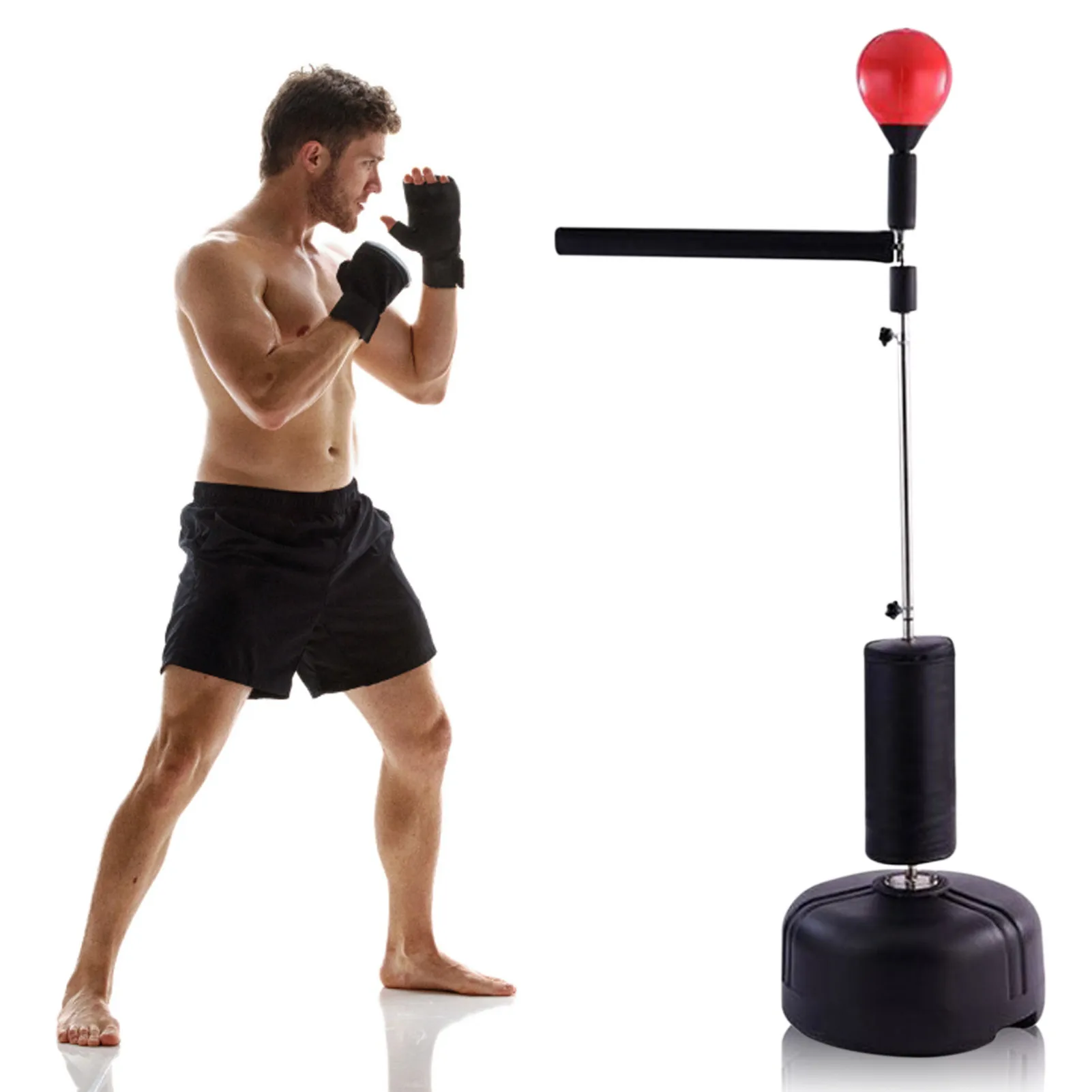 

Boxing Target Fitness Equipment Reaction Speed Training Tumbler Stand Punching Bag with 360 Reflex Adjustable Training Target