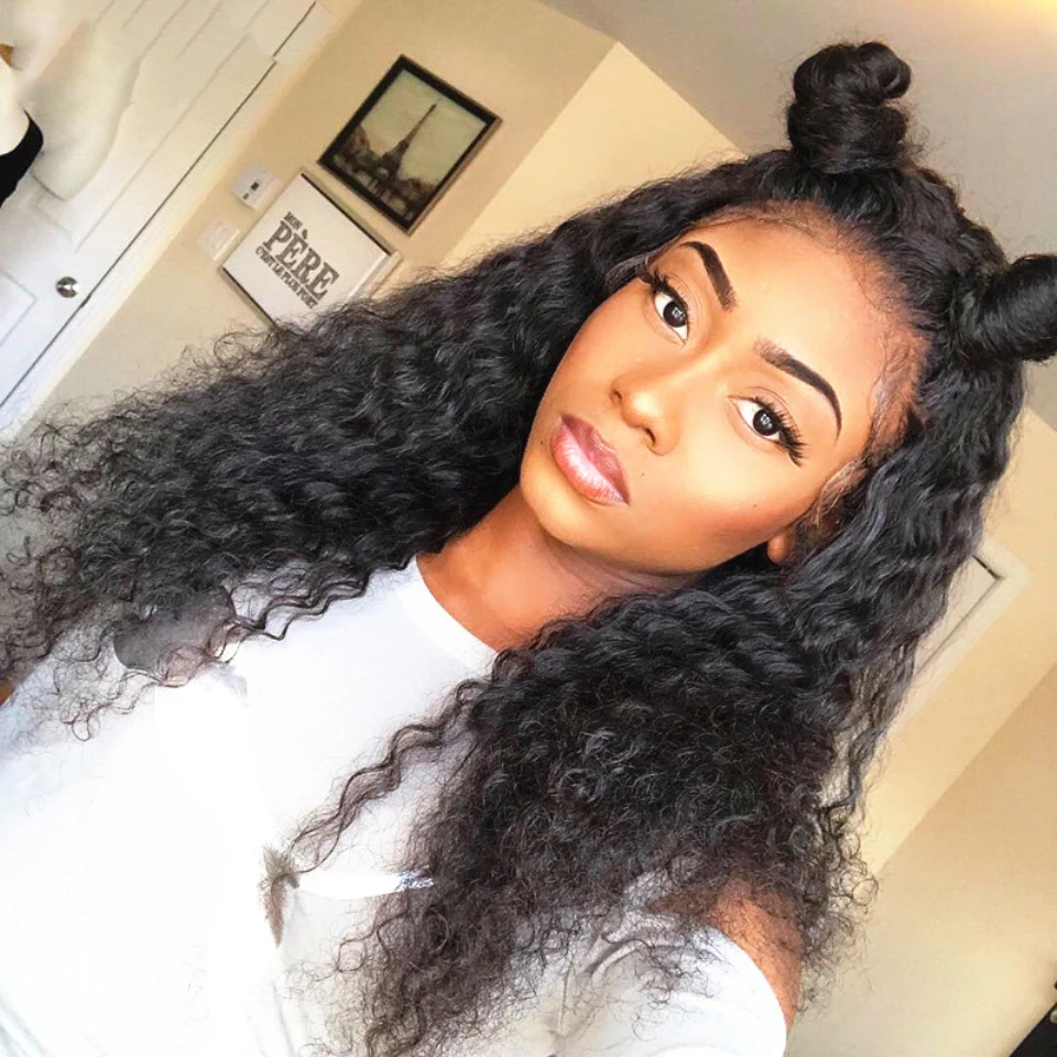 Плотность 180% длинные вьющиеся парики 26 дюймов бесклеевые на сетке спереди для