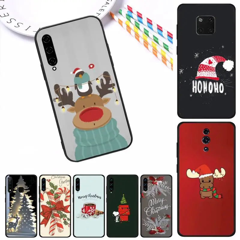 Милый чехол для телефона с забавным снегом Мопсом собакой рождественским оленем