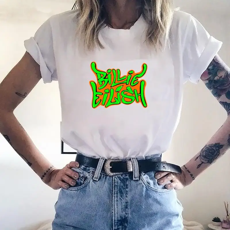 Billie Eilish футболка женская Мужская одежда Kpop топы футболки модная повседневная с