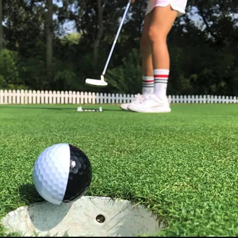 Новые 3 шт. 2-цветной мяч для гольфа Черный и белый клюшки школа помощи прочный