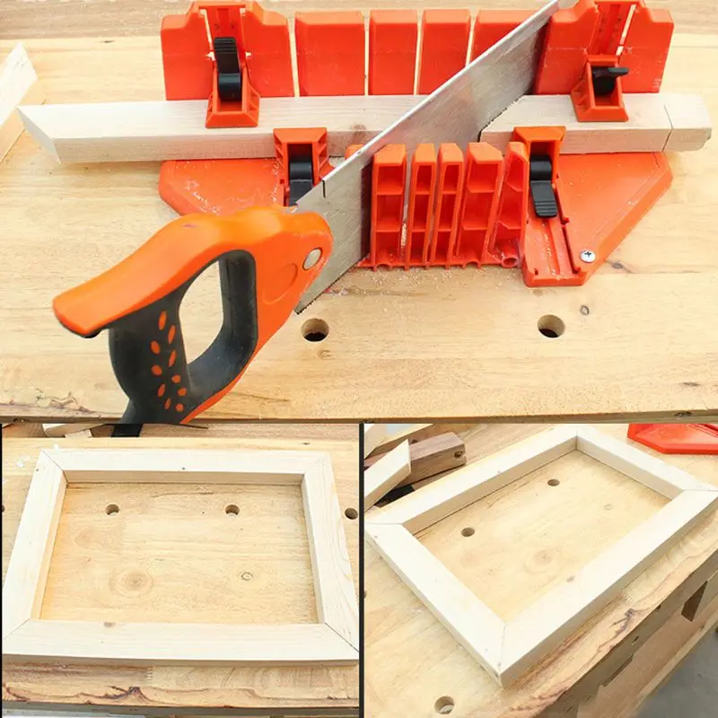 

12/14" Adjustable Wood Miter Box Saw Cutting Grip Back Saw 0/22.5/45/90 Degrees Oblique Strip Woodworking Tool P9YB