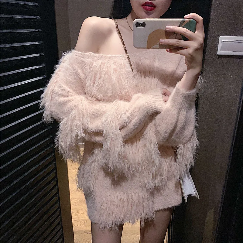 

Пуловер с круглым вырезом и кисточками, свободные свитеры, Осень-зима, новинка 2020, повседневный женский свитер, корейский вариант, женские т...