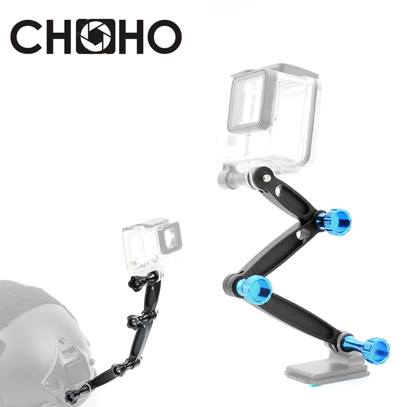 3 способа CNC Алюминиевое Крепление на шлем удлинитель + винт селфи палка для GoPro 9 8 7