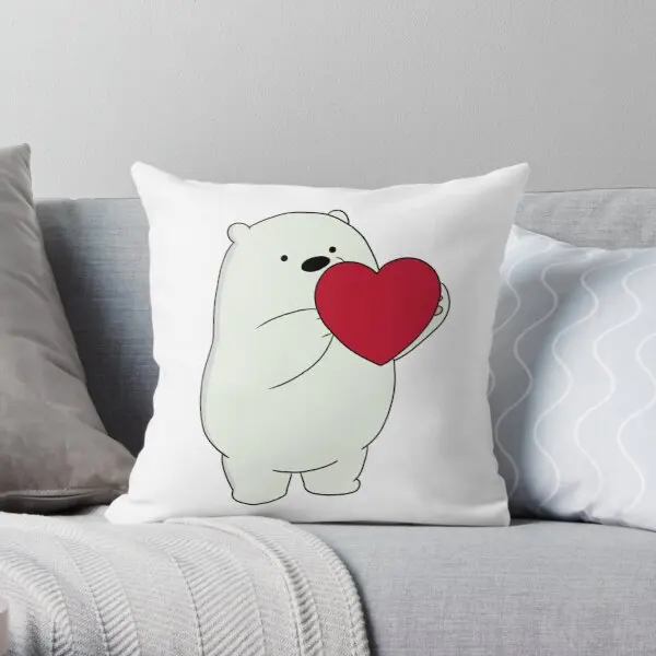 

We Bare Bears Ice Bear Throw Pillow Cover Print Pillow Case Waist Cushion Cover Wedding Bed Decor