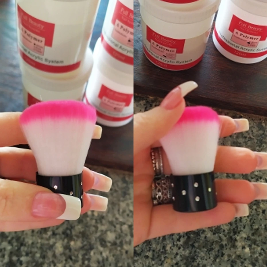 Стразы для очистки ногтей щетка удаления пудры мягкие розовые щетки волос мелкие