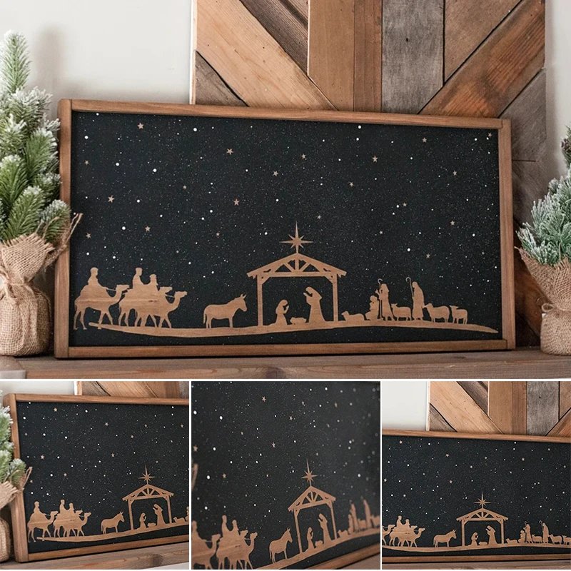 

Nativity Scene Sign Farmhouse Christmas Decor Unique Wise Men Nativity Sign Wood Nativity Scene Xmas Ornament