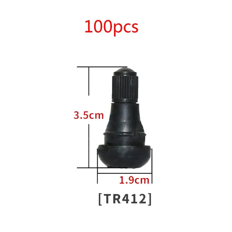 

100pcs TR414/TR413/TR412 Rubber Tire Valve Cap Car Truck Tubeless Tyre Valve Stem Cover Zinc Alloy Rubber Tire Stem Caps
