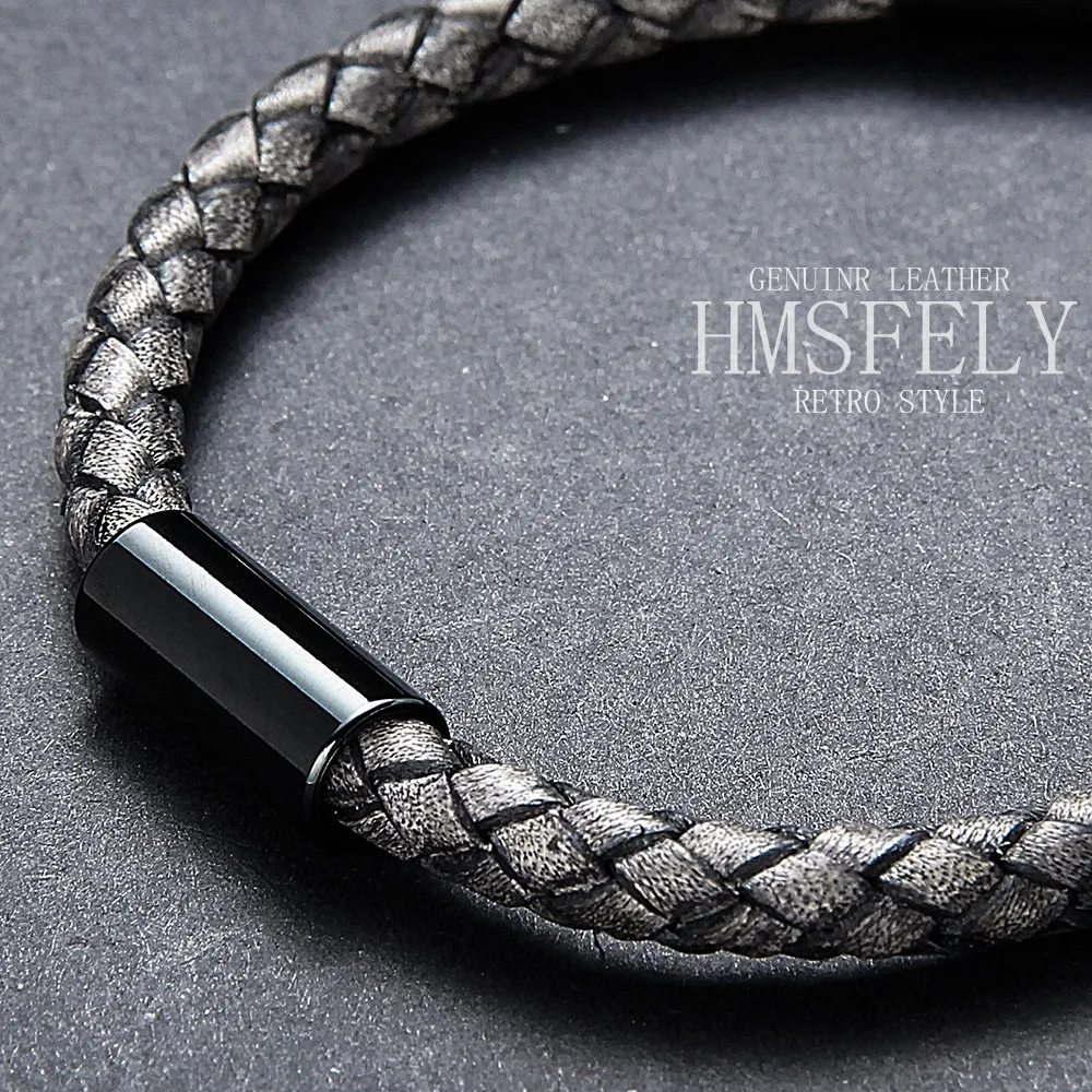 Браслет HMSFELY из натуральной кожи для мужчин и женщин веревочный браслет