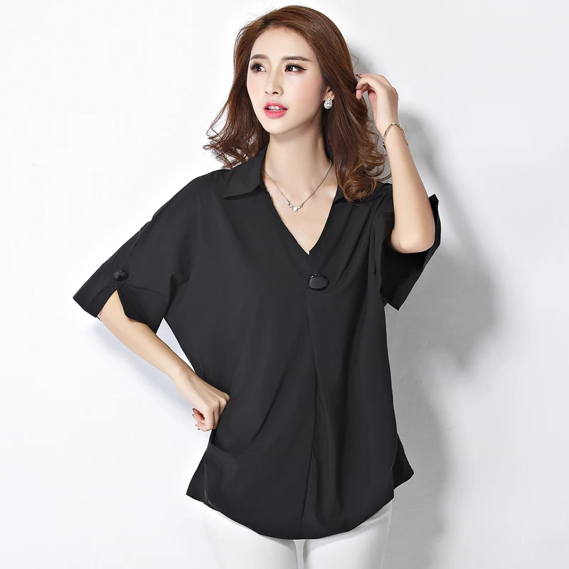 Женская Шифоновая туника блузка с полурукавами модель 3XL/4XL/5XL на весну и лето 2020 |