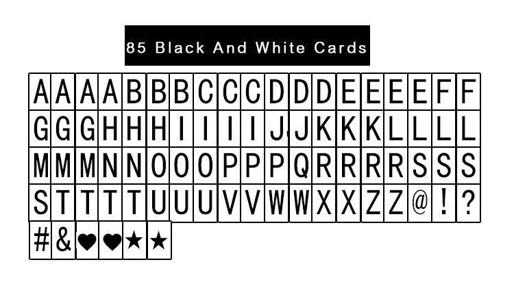 85 Cards A4 размер USB AA батарея светодиодный комбинированный ночник коробка буквы Сделай Сам символ карты украшение лампа доска для сообщений Лайтбокс - Испускаемый цвет: 85 Cards