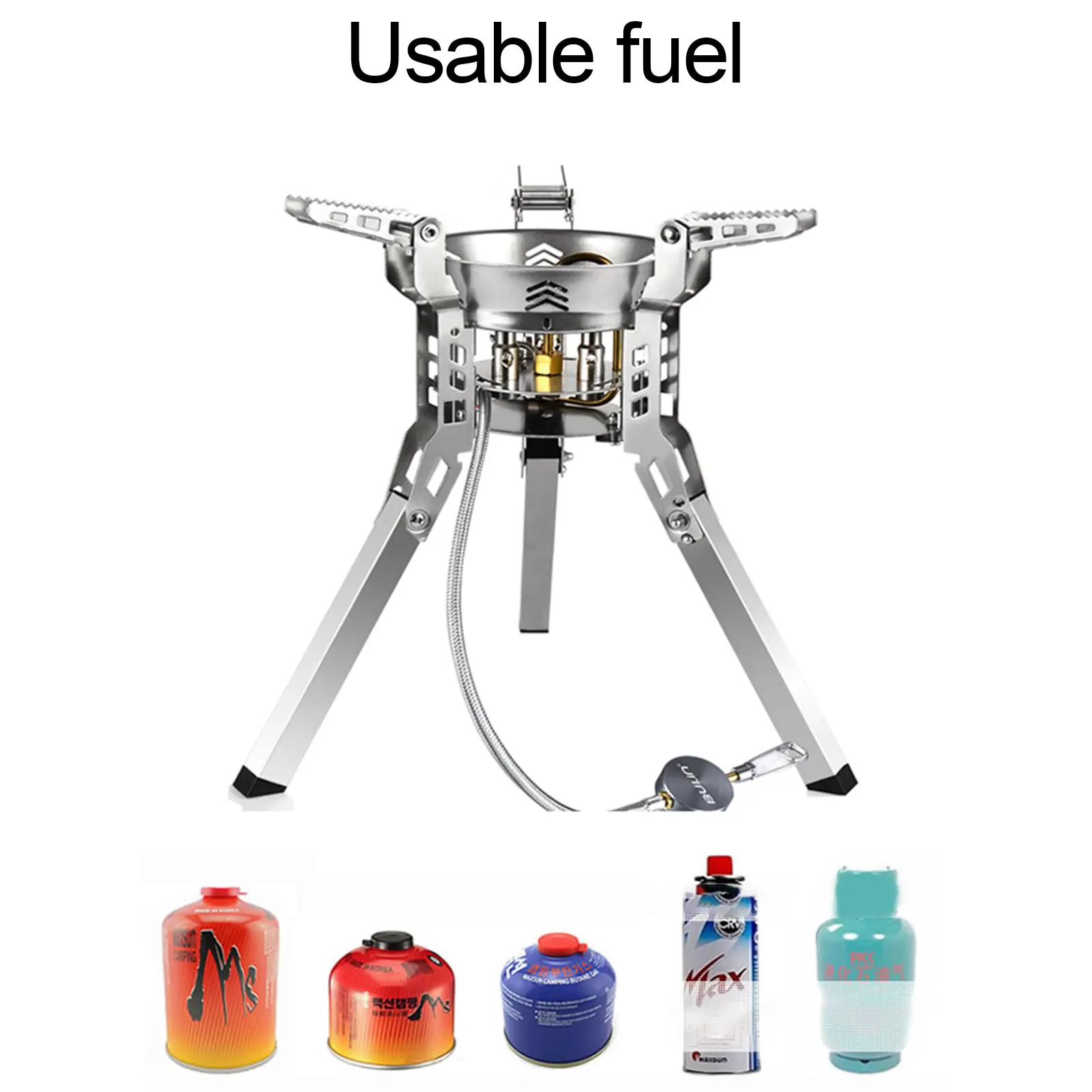 

Stainless Steel Stove Firepower 6800W Ultralight Outdoor Camping Hiking Stoves Lightweight Travel Gas Furnace Portable Gas Burn