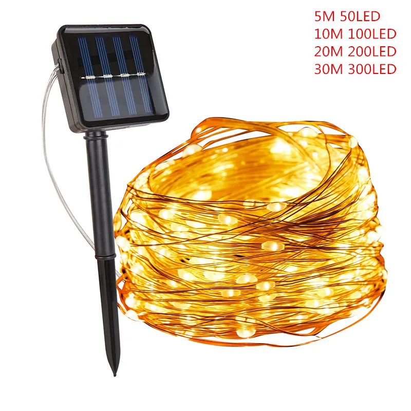 

Fairy Garden Decoration Outdoor 20M 30M LED String Lights Fairy Holiday Christmas Party Garlands Solar Garden Waterproof Lights
